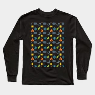 Colorful RPG Elements Pattern Long Sleeve T-Shirt